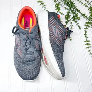 Skechers Gray and Orange Lace Up Sneakers, Size 9